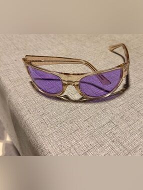 RetroSuperFuture Clear Frame Sunglasses with Purple Lenses